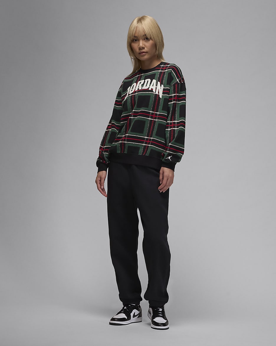 Sweat a col ras du cou et motif Jordan Brooklyn Fleece pour femme. Nike BE